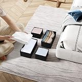 DIMJ 4 Pack Drawer Organisers Foldable Storage Boxes Black view 5