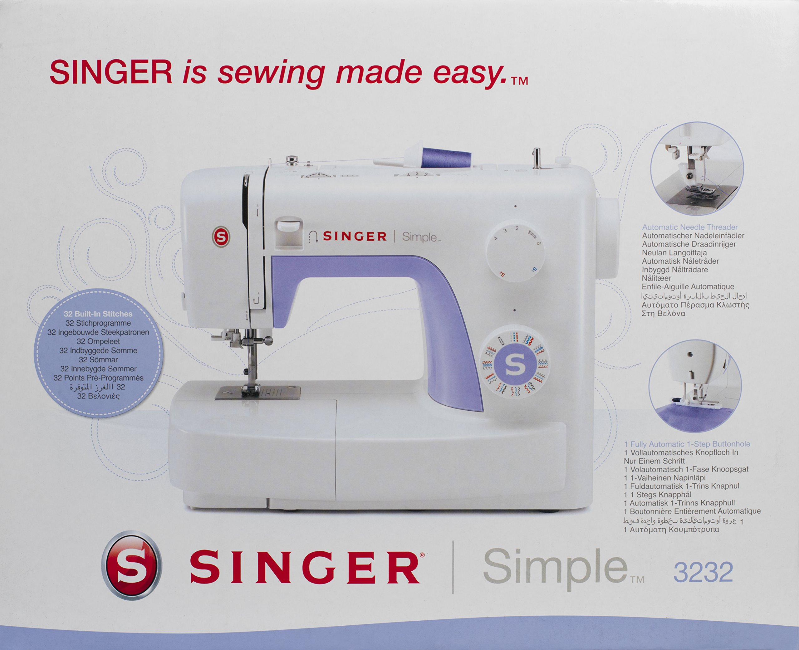 Singer 3232 Sewing Machine, White and Lavender Buy Online in UAE