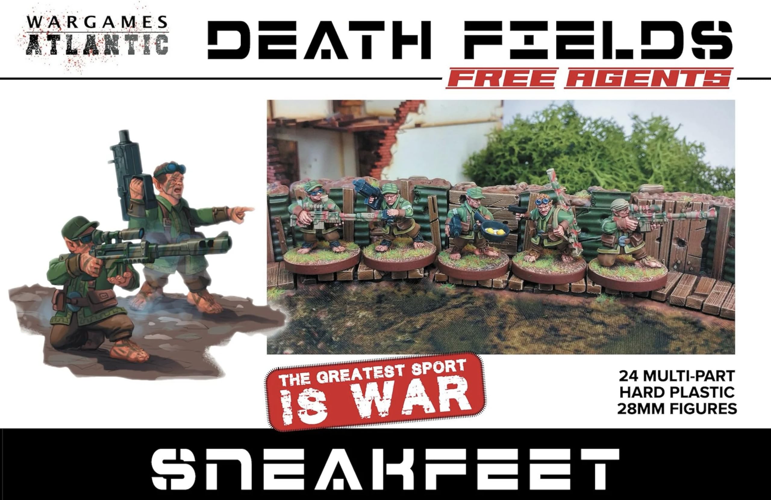Wargames Atlantic, Death Fields: SneakFeet (24 Multi Part Hard Plastic 28mm Figures)