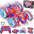 Beiqiden Spider Remote Control Car for Boys 4-6,360° Rotating Double-Sided Rechargeable RC Stunt Cars with Cool Headlights,2.4Ghz 4WD Off-Road Racing Cars for Kids Age 4 5 6 7 8 9 10 11 12 (Red1)
