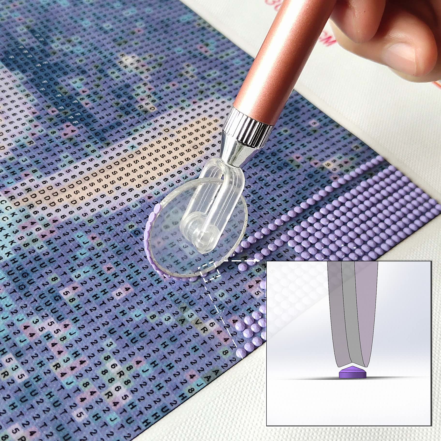 Photo 1 of Diamond Painting Wheel Tools with Groove,New Type of Gem Art Pen,Accessories That can Make Jewel Art Faster and neater,Both Square and Round Drills are Suitable,Dimond Art Supplies Kits. … (Gold)