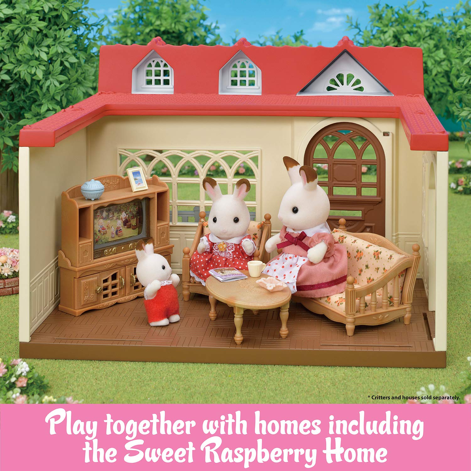 Calico Critters Comfy Living Room Set - Toy Dollhouse Furniture & Accessories Set for Ages 3+