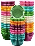 MontoPack 300-Pack Holiday Party Mini Paper Baking Cups - No Smell, Safe Food Grade Inks and Paper Grease Proof Cupcake…