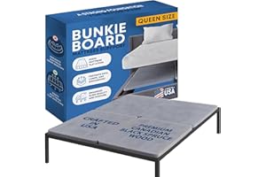 Greaton, Premium 38mm Split Wood Bunkie Board for Queen Size Bed - 4-Piece Under Mattress Support Board, Fully Assembled, Fabric Ventilation Cover - Replaces Wooden Slats or Box Spring for Bed Frames