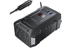 VANSOET 400W Car Power Inverter DC 12V to 110V AC Inverter with PD 30W/15W USB C+2*USB A Ports & 2 AC Outlets, Car Plug Adapter Outlet for Laptop/Phone/Road Trip