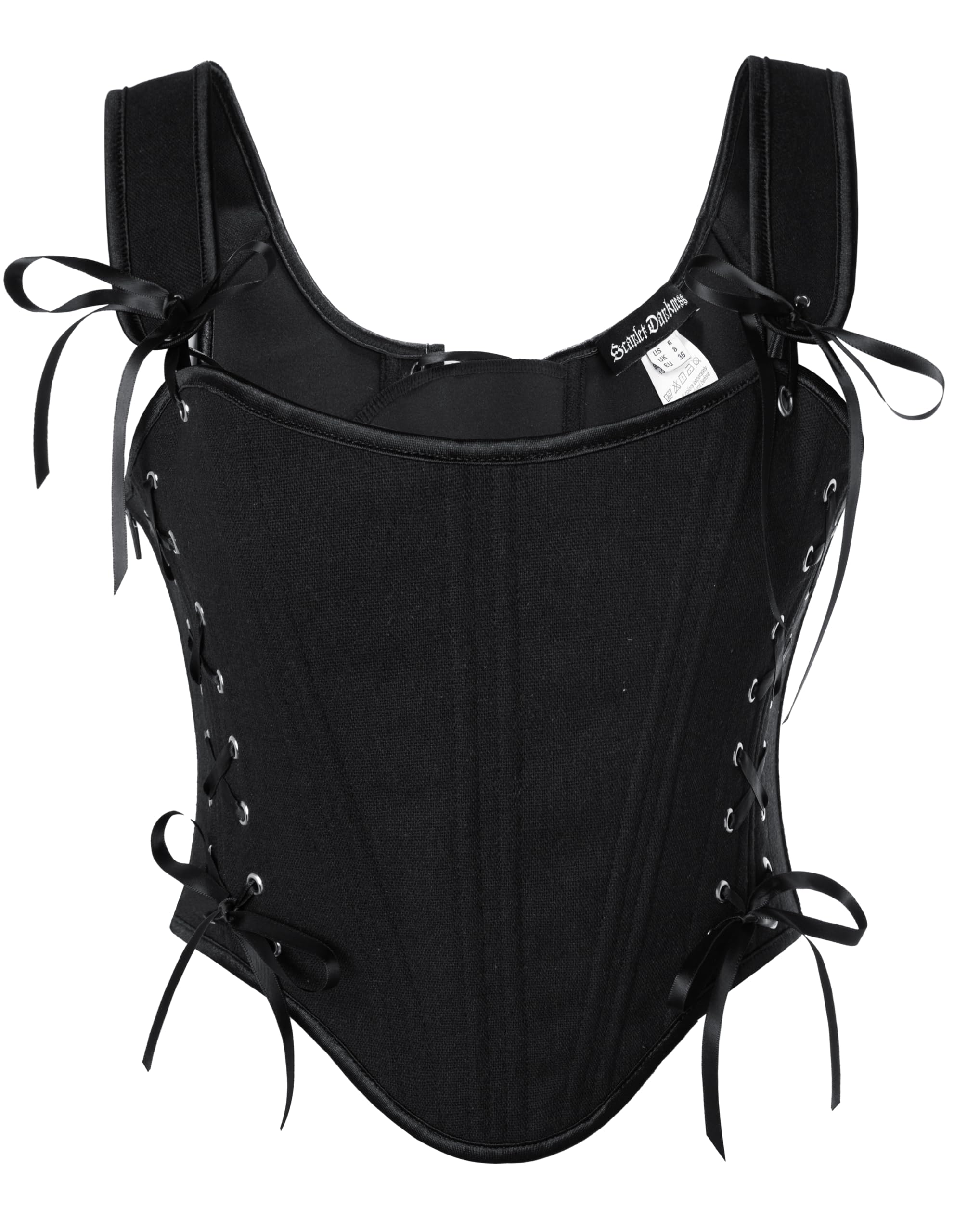Photo 1 of Scarlet Darkness Women Renaissance Corset Floral Lace Up Overbust Bustier Corset Tops Black Size 16