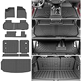 xipoqix 8-Seat Floor Mat Compatible with 2024-2026 Chevy Traverse 2025 2026 GMC Acadia Backrest Trunk Cargo Mat Cargo Liner Floor Liner Replacement for 2024-2026 Chevy Traverse Accessories
