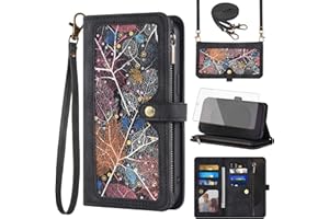 Asuwish Phone Case for Samsung Galaxy S25 FE 5G Wallet Cover with Screen Protector Crossbody Wrist Strap Leather Flip Pattern