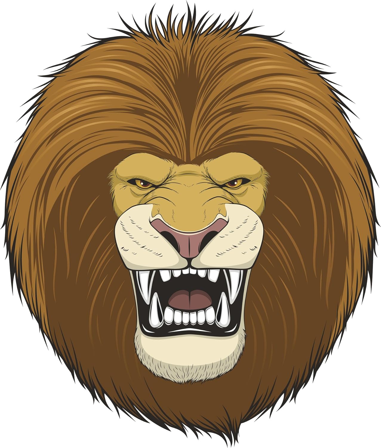 Amazon Com Scary Aggressive Angry Growling African Lion Head Cartoon Vinyl Sticker 4 Tall Automotive