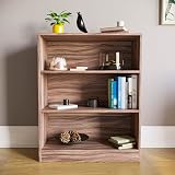 Vida Designs Cambridge 3 Tier Low Bookcase Walnut Wood Shelving Display view 6