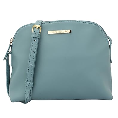 Lapis O Lupo Womens PU Sling Bag (Light Turquoise)