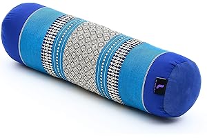 Leewadee Large Yoga Bolster – Shape-Retaining Tube Cushion for Meditation, Bolster for Stretching, Made of Kapok