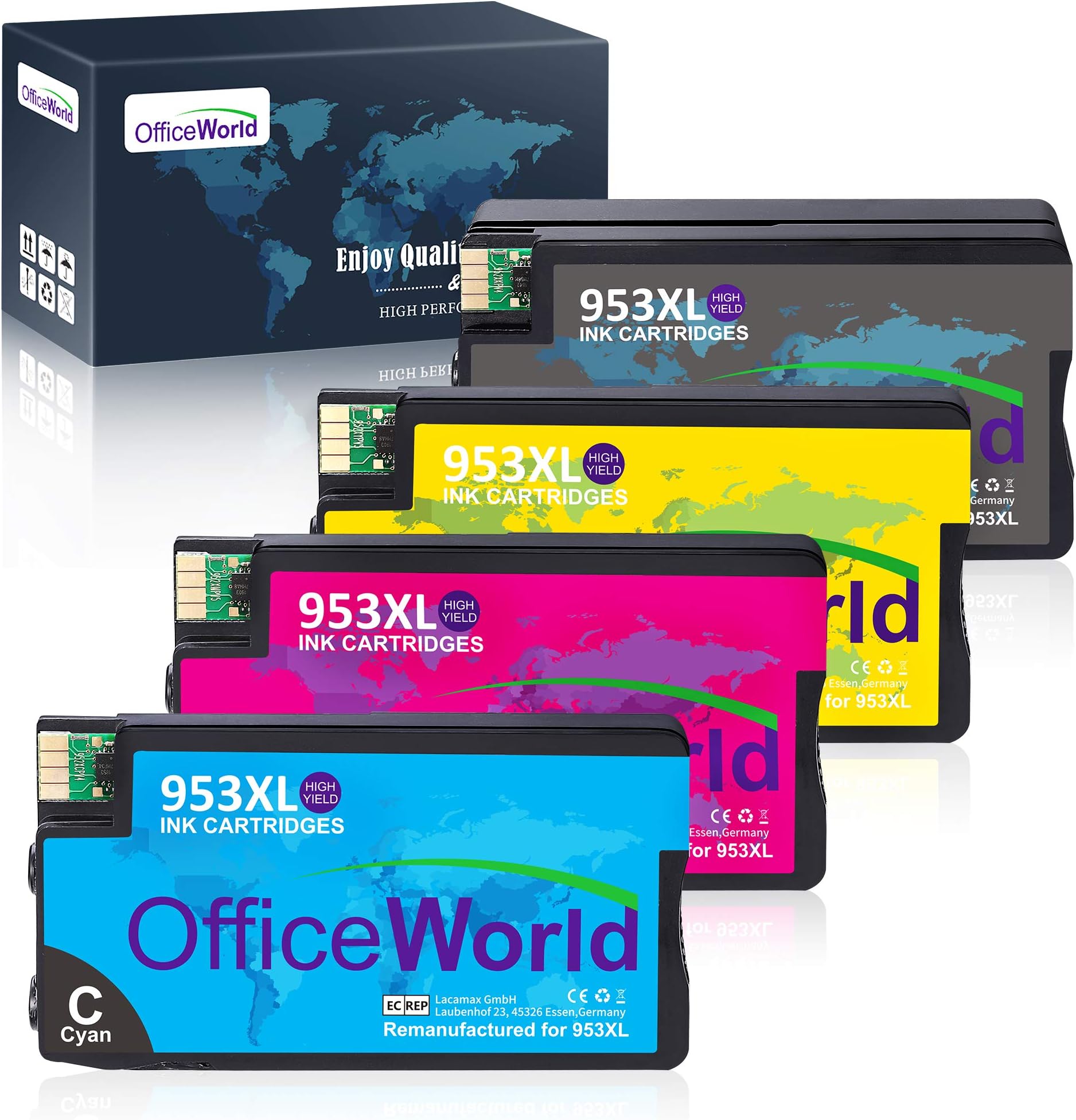 OfficeWorld 953XL patronen Für Remanufactured HP 953XL 953 XL Druckerpatronen, Kompatibel mit HP OfficeJet Pro 8710 7740 8720 8715 8218 8725 8718 8730 8740 8728 7720 7730 8210 Drucker