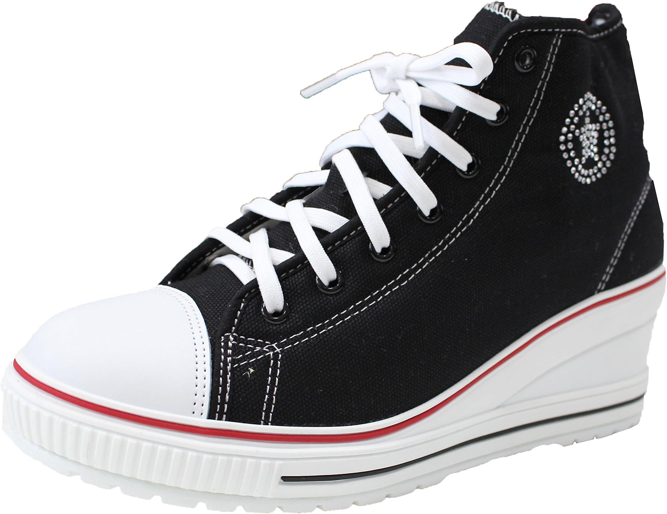 Rosenhill Women's Fashion Mid-Heel Zipper Wedge Sneakers Shoes
