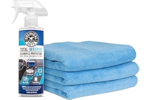 Chemical Guys Total Interior Cleaner and Protectant, 16 Fl Oz + 3 Pack of Microfiber Towels (Safe for Cars, Trucks, SUVs, Jeeps, Motorcycles, RVs & More)