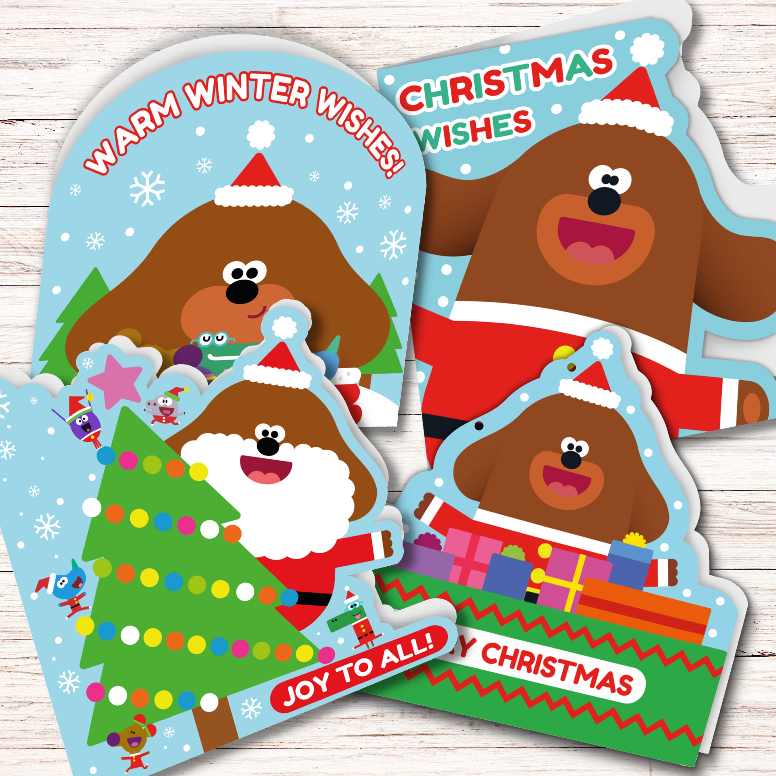 Official Hey Duggee Luxury Christmas Cards for Children, 32 Christmas Cards with 4 Different Designs, Multicoloured, HDXB1