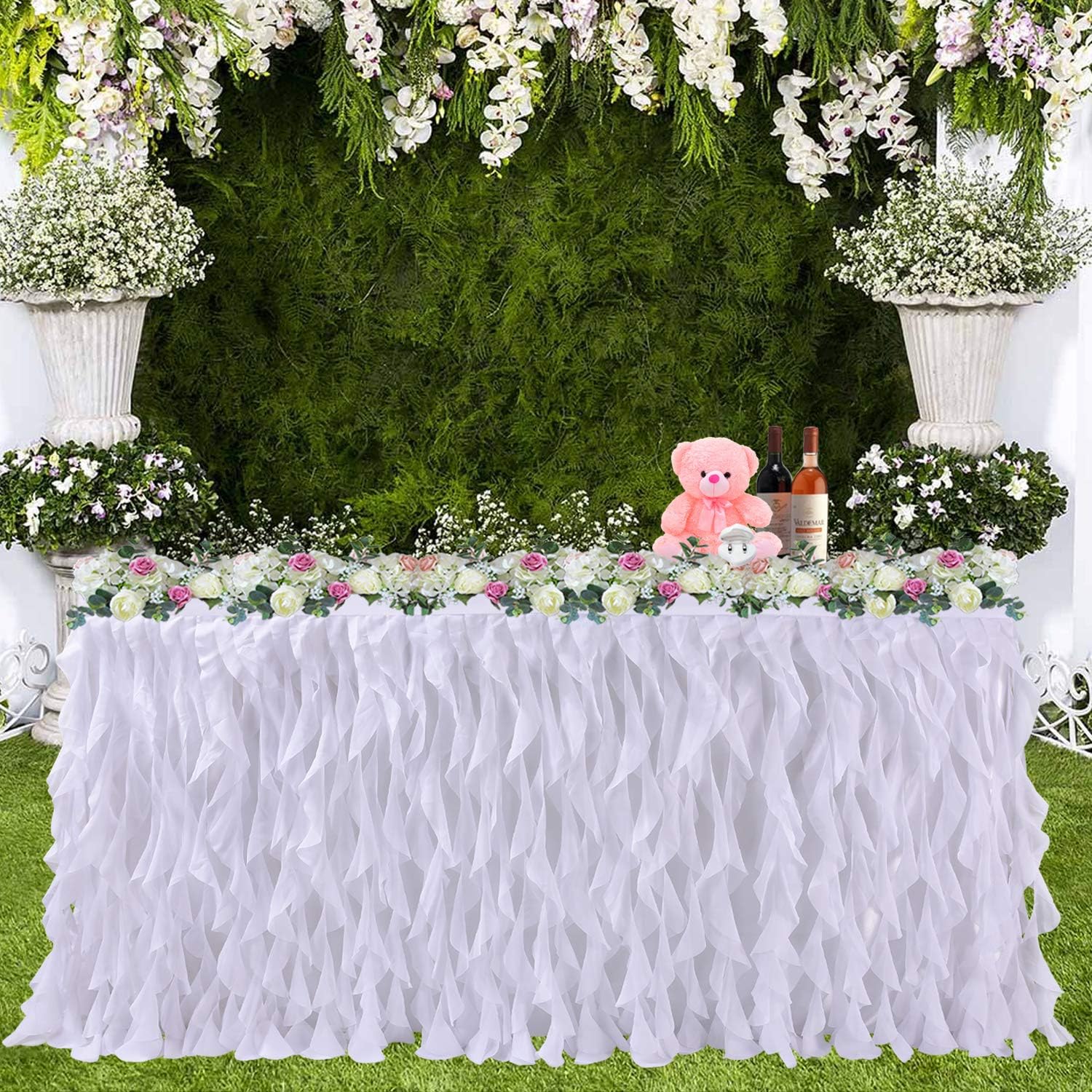 Best white pleated table cloth