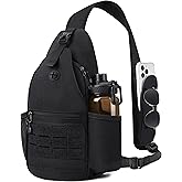 DEYACE Mens Sling Bag, Water-Resistant Large Shoulder Bag Small Single Strap Backpack Cross body Bag for Men