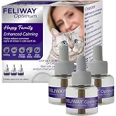 FELIWAY Optimum Cat Calming Pheromone Diffuser Refill - 3 Pack | Advanced Support to Help Reduce Urine Spraying, Scratching, Fighting &amp; Hiding Due to Stress, 90 Day Supply