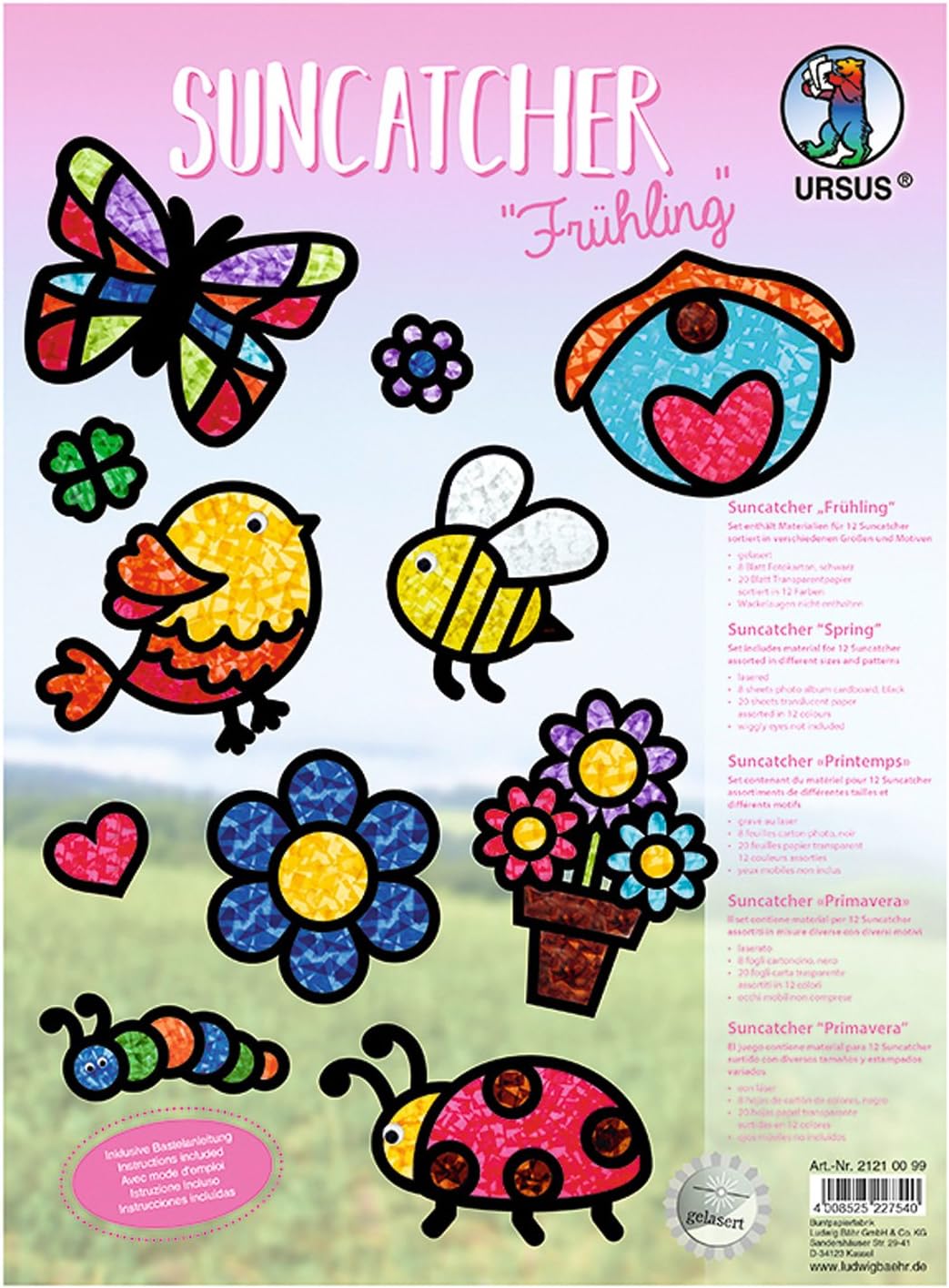 Ursus 21210099 Window Suncatcher Craft Set Spring, Black, Mittel