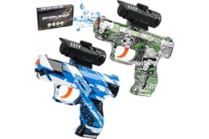 TINHOWDER 2 Pack Gel Ball Blaster - Splatter Ball Gun Pistol with 10000 Gel Rounds, Manual Continuous Shoot Splat Water Bead Blaster for Backyard and Outdoor Activities 16+ Adult (Color Graffiti)