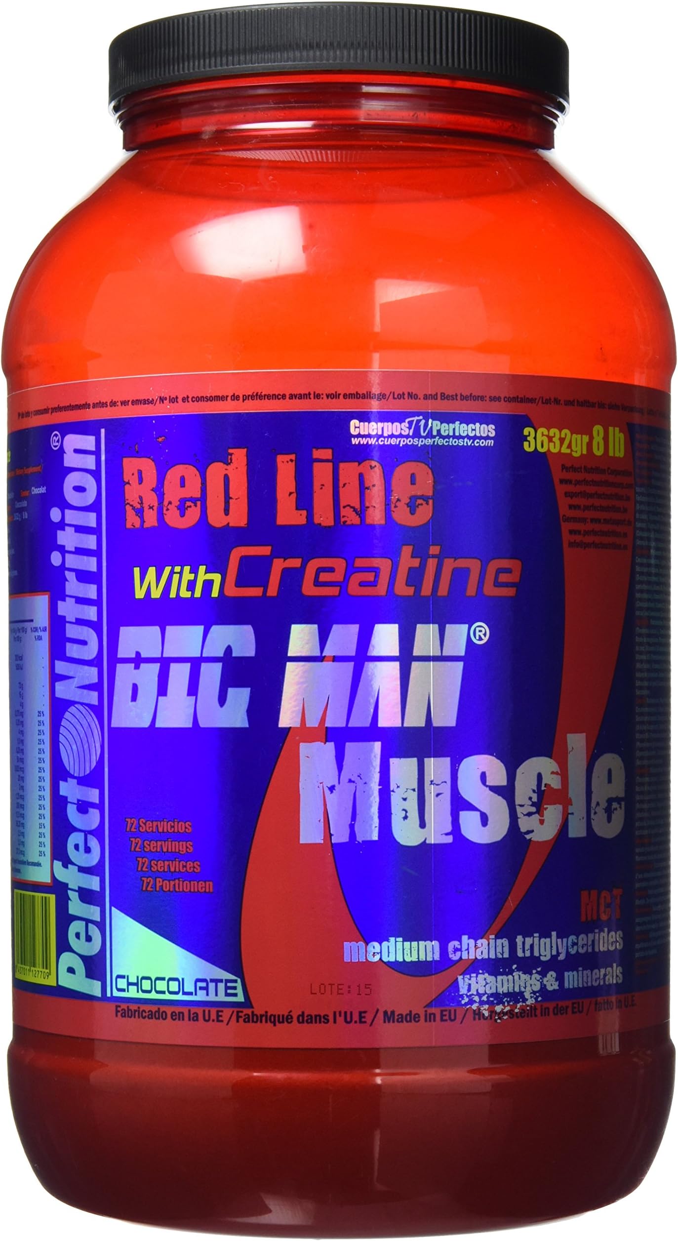 Perfect Nutrition Red Line Big Man Muscle, Mass Gainer - Chocolate - 8 lb