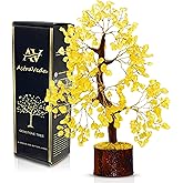 AstraVeda Citrine Tree of Life, Feng Shui Crystal Tree, Positive Energy Meditation Gift, 300 Bead