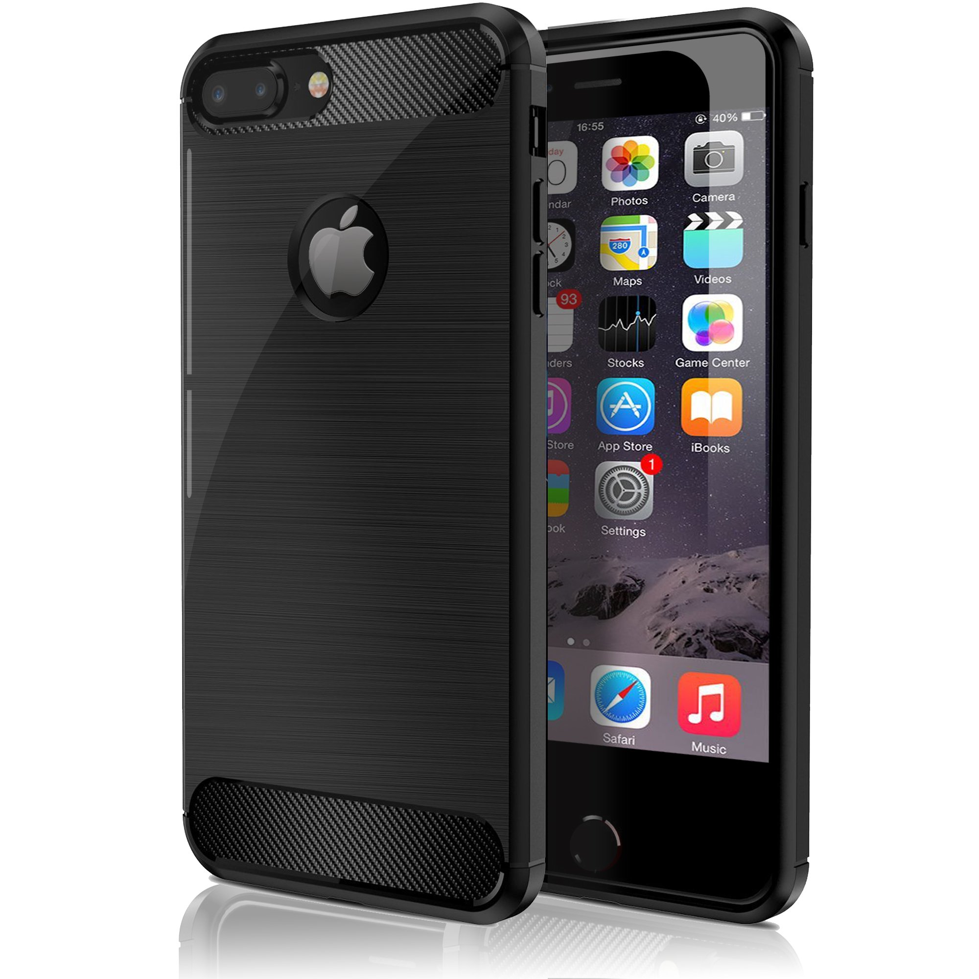 iPhone 7 Plus Case - Shock Proof - TPU Anti-Scratch Protective Case - Elegant Look - Flexible - Soft Touch - Black - Best For Apple iPhone 7 Plus 5.5 Inch (2016)