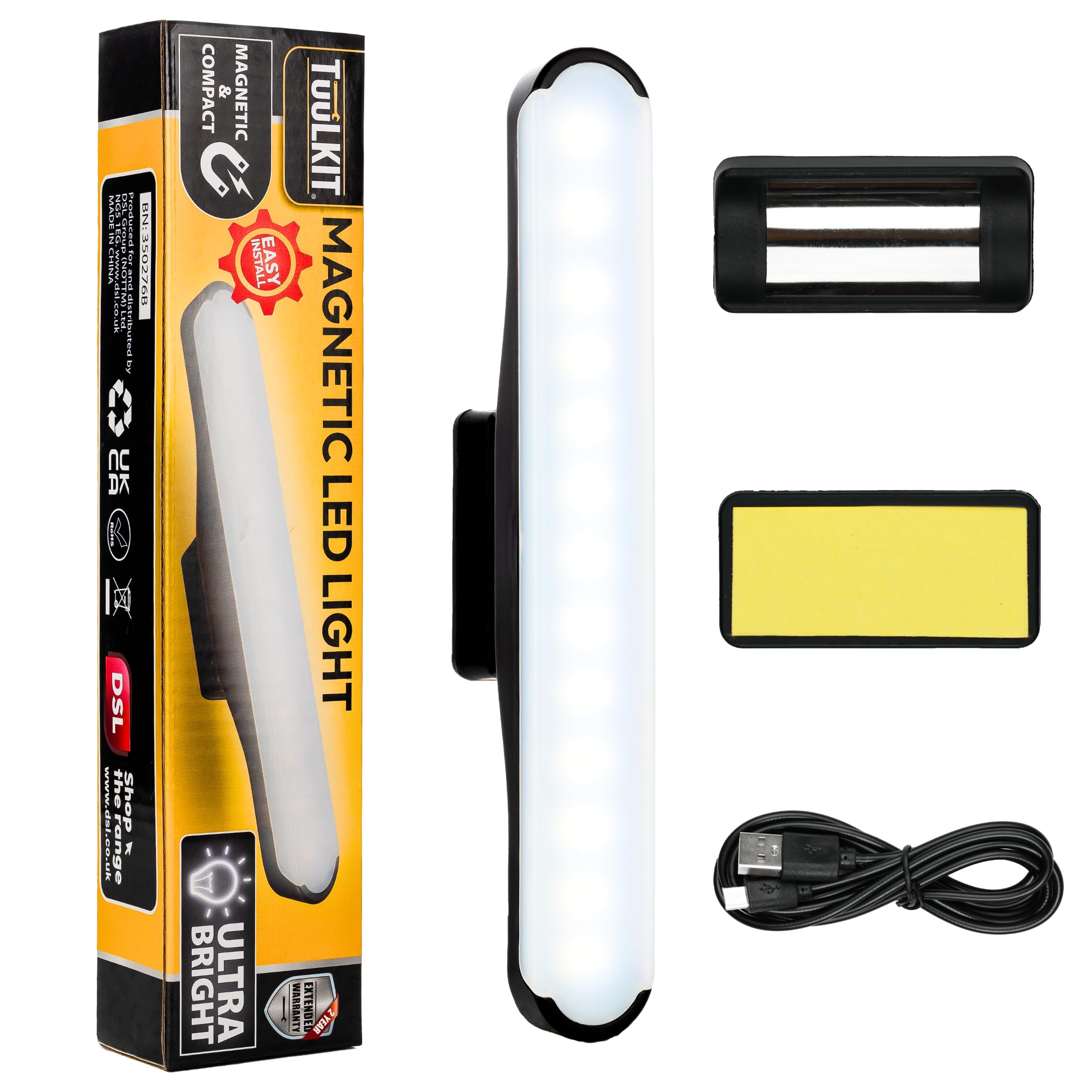 TUULKIT Under Cabinet LED Light Bar - Rechargeable LED Lights - Magnetic - Dimmable - Under Cabinet Light - 3 Colour Modes - Touch Lamps for Kitchen, Bedroom, Makeup, Living Room, Closet.