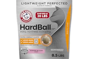 ARM & HAMMER Hardball Lightweight Platinum Multi-Cat Clumping Cat Litter Odor Control, Easy No-Mess Scooping, Garden Bloom Scent, 8.5 Lbs.