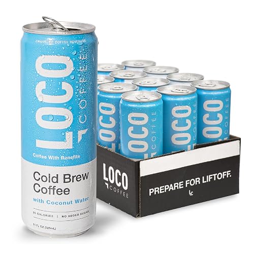 Loco Coffee Black Cold Brew Coffee [With Coconut Water] 11 Ounce Can ...
