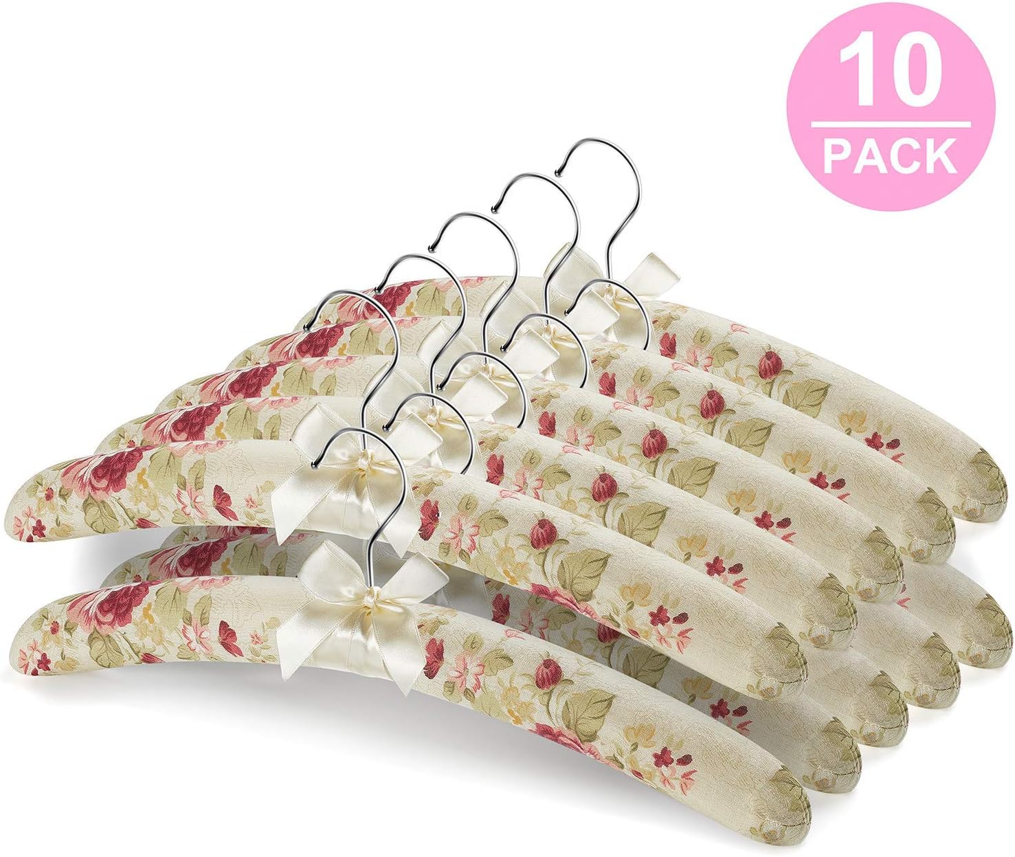 16 inches Satin Padded Hangers for Women Clothing GLCON Padded Clothes Hangers for Sweaters