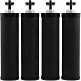 Water Filter Replacement Compatible with Ber-key &reg; BB9-2 Gravity System | High-Efficiency Coconut Shell Activated Carbon for 250+ Contaminants, 4 Pack Black Carbon Filters
