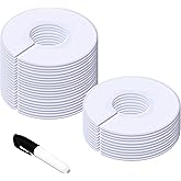 30 Pack White Round Clothing Size Closet Rack Dividers Hangers with 1 Bonus Marker (Outer 3.5”, Inner 1.38” in Diameter)