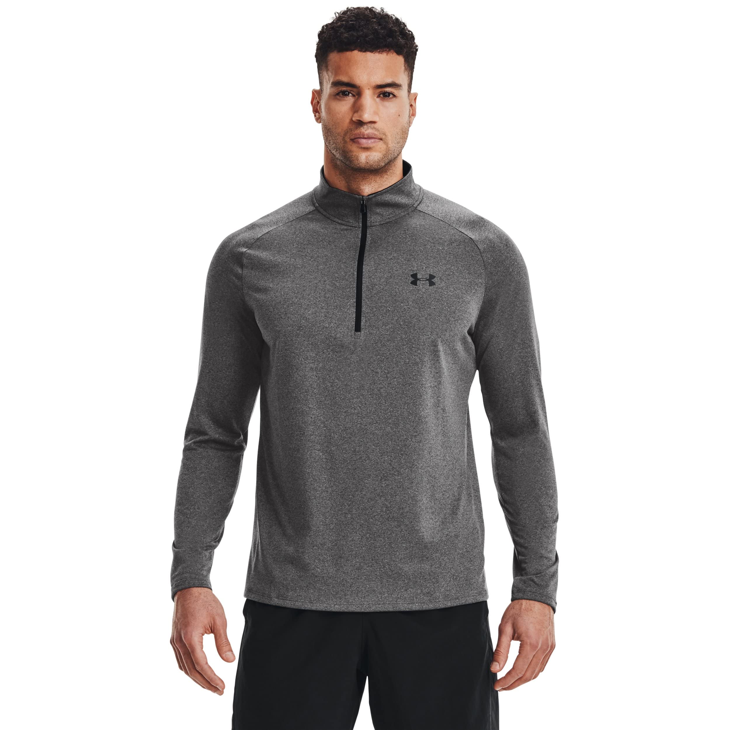 Under Armour Men's Tech 2.0 ½ Zip, Pitch Gray,Carbon Heather/Black Large Tall Image