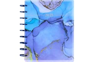 THE HAPPY PLANNER Happy Planner Disc-Bound 12-Month Planner, Jan.–Dec. 2025 Daily, Weekly, and Monthly Planner, Classic Size, Horizontal Layout, Ethereal Elements, 72 Pages, 12 Dividers, 2 Sticker Sheets, 7" x 9.25"