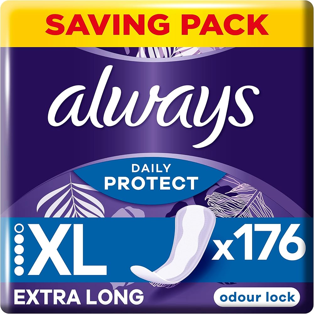 Always Dailies Long Plus Extra Protect Panty Liners x44 4x44 ct Breathable