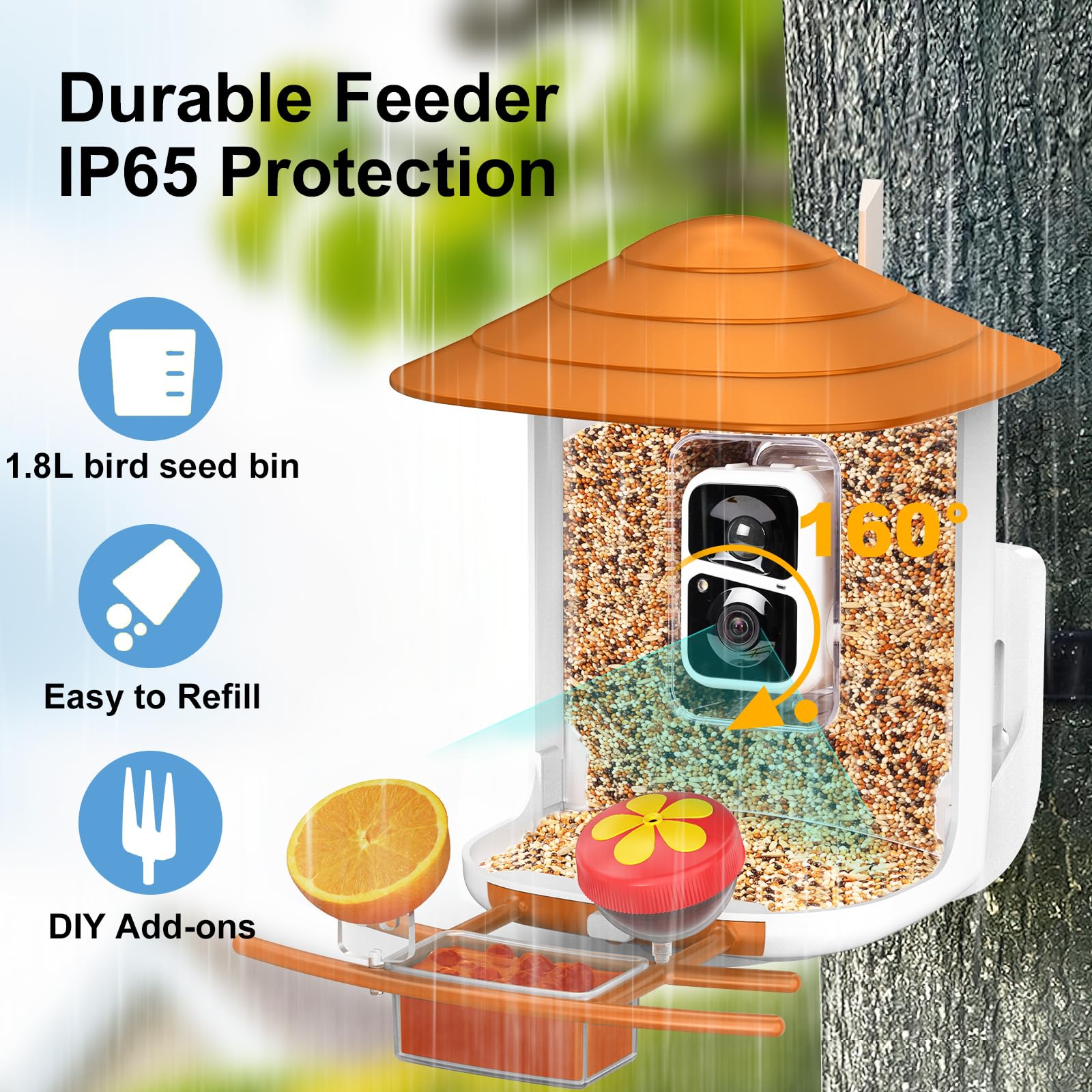 birdsnap® TUC- Bird Feeder with Camera 2K Live