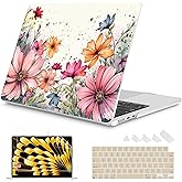 Mektron Designed for 2025/2024/2023 MacBook Air 15 INCH M4 A3241 /M3 A3114 /M2 A2941 Case, Printed Plastic Hard Shell Cover with 15.3" Liquid Retina Display Touch ID, Colorful Floral