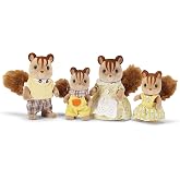 Calico Critters Walnut Squirrel Family - Set of 4 Collectible Doll Figures for Children Ages 3+