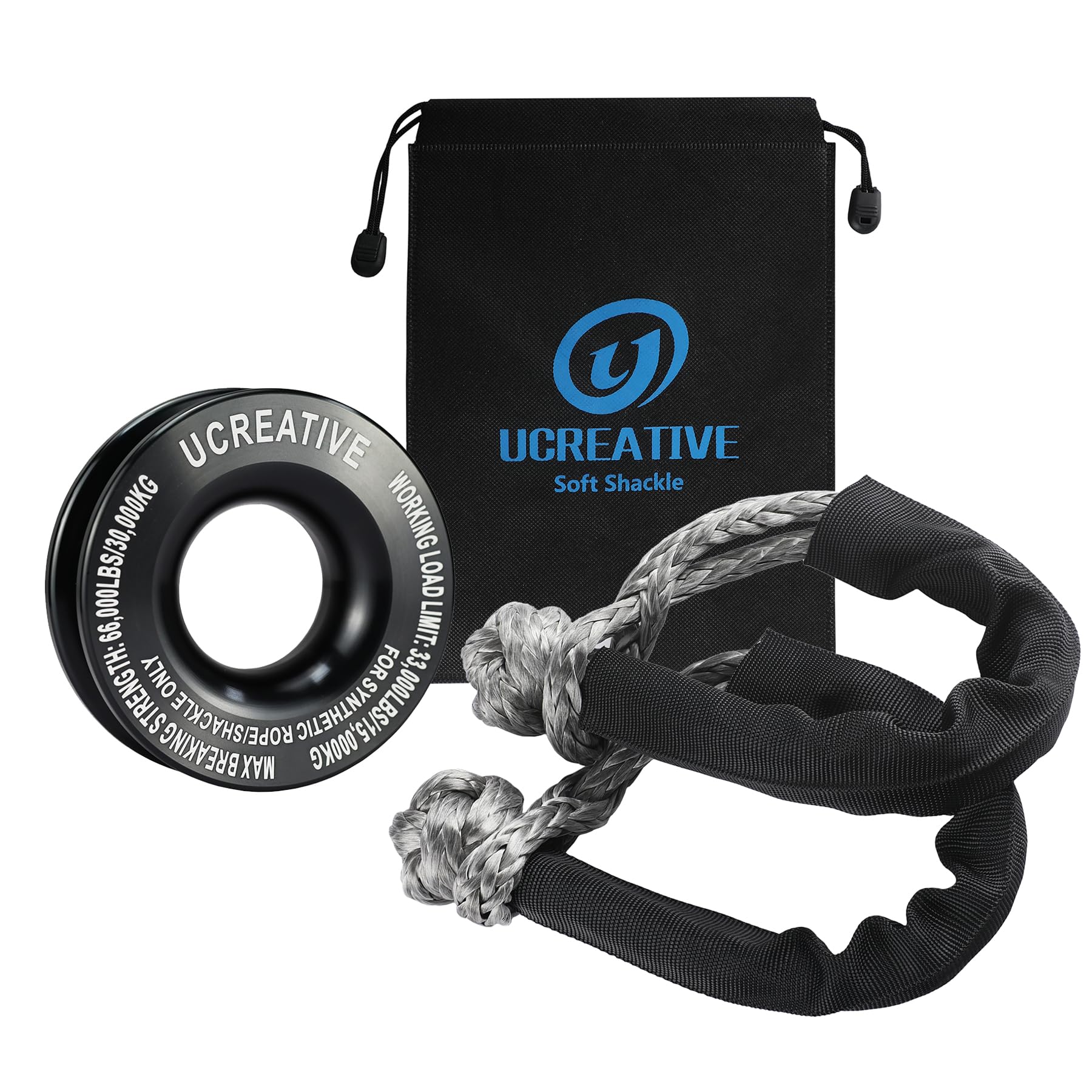 Ucreative Black Recovery Ring and 2PCS Gray Soft