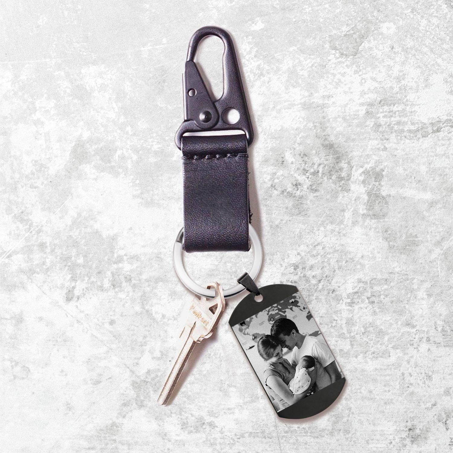 Personalized Photo / Text Name Love Note Engraved Tag Keychain Drive Safe Keepsafe for Men Women Anniversary Birthday Gift at  Men’s Clothing store
