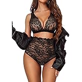 Avidlove Sexy Lingerie for Women High Waist Bra and Panty Set Strappy Babydoll Bodysuit