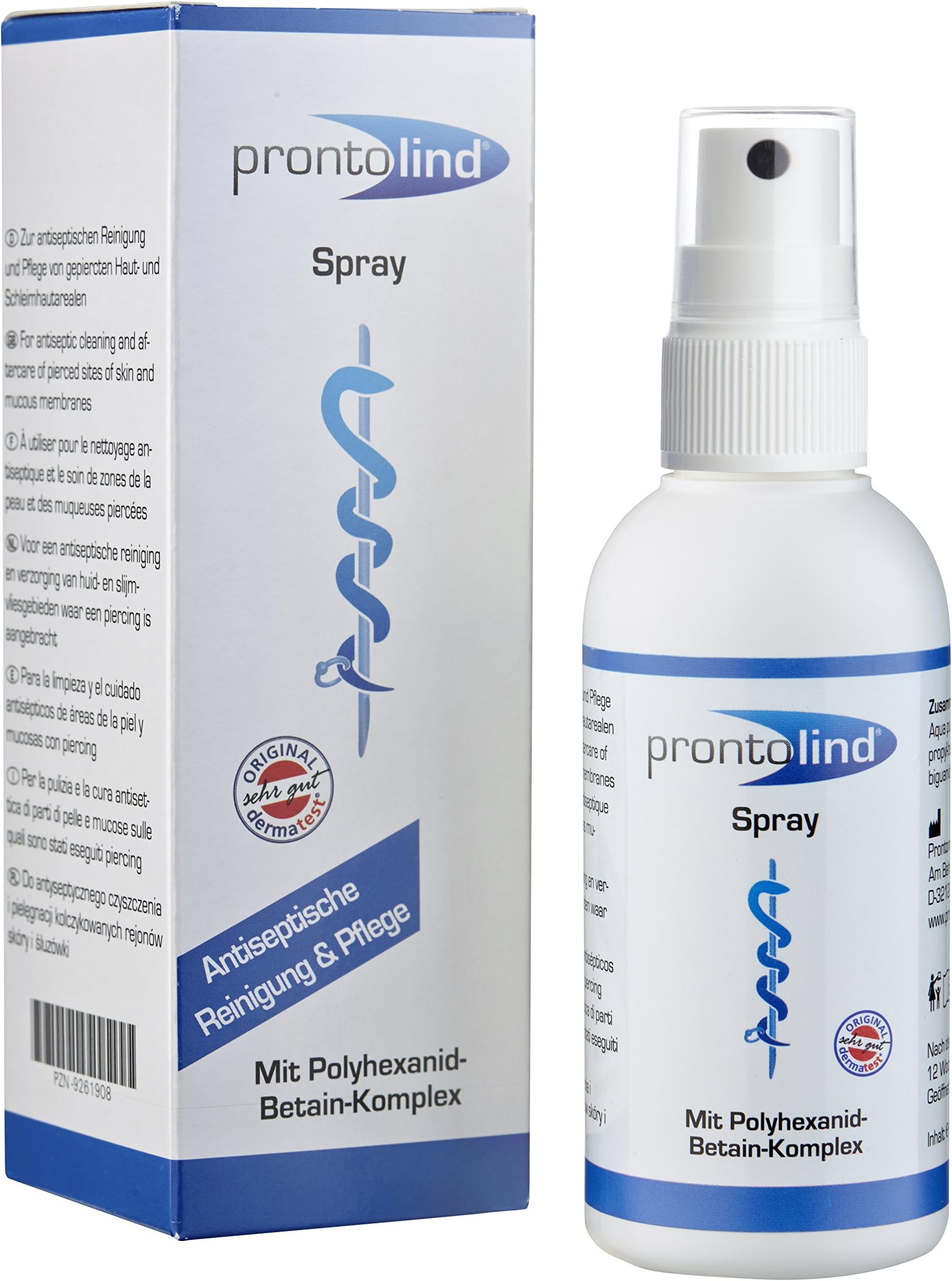 Prontolind Spray 75ml - for Antibacterial Cleaning and Care of Piercings, Tunnels, Plugs and Body modifications - Recommended by Leading Piercing Studios!