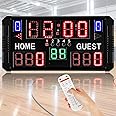 Spolehli Football Scoreboard Basketball Scoreboard 14/24s Shot Portable Multisport Scoreboard Wall-Mount Digital Electronic Scoreboard for Football Basketball Table Tennis Baseball Soccer Volleyball