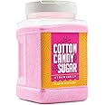 The Candery Cotton Candy Floss Sugar Strawberry Flavor- Reusable Plastic Jars - Easy Pour and Scoop Spout - 48oz 3LB (strawberry)