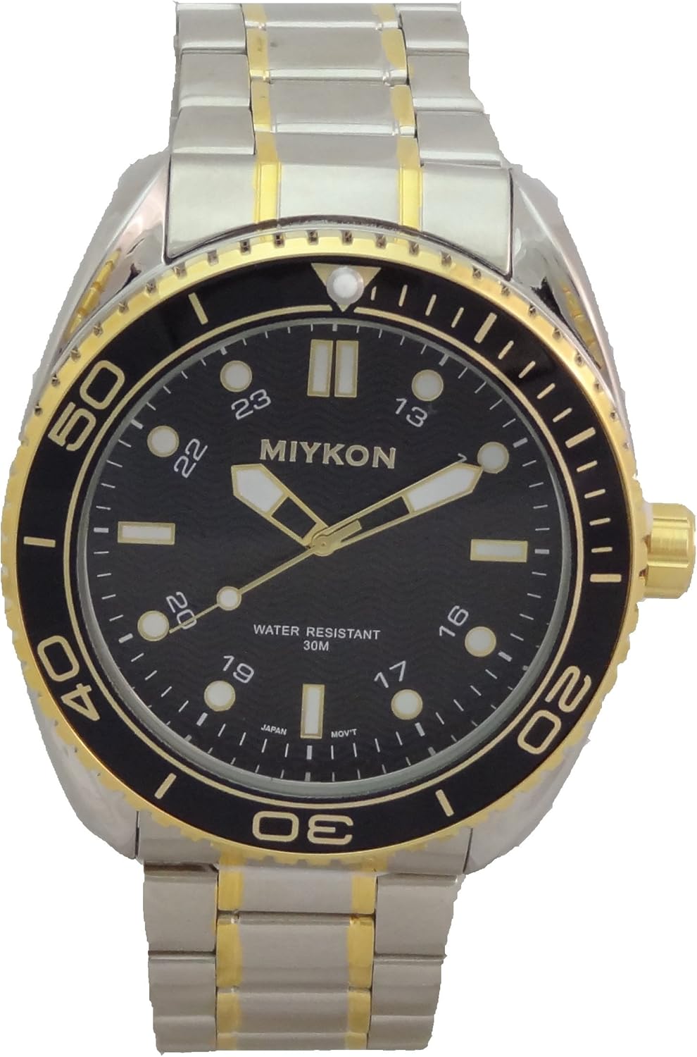 Miykon Men Watch Silver and Gold Two Tone Alloy Metal Case