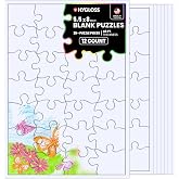 Hygloss 12 Blank Jigsaw Puzzles &ndash; 5.5 x 8 Inch, 28 Pieces Each &ndash; DYI Party invites, Perfect for Decorating, Kids' Activities, Arts &amp; Crafts or Party Favors - Puzzle Pieces to Draw On for Crafts