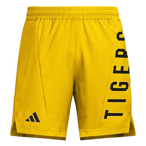 adidas Men's Designed for Training Woven NCAA Shorts, Team Collegiate Gold/Black/Grambling State University
