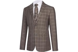 GLUVISTAVES Mens Blazer Black Suit Jacket for Men Plaid Blazer Tweed Jacket Men Classic Mens Sport Coats and Blazers
